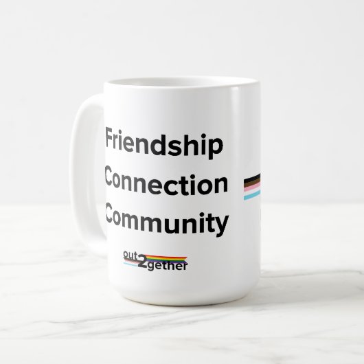 Out2Together-Logo-Tasse Kaffeetasse (Vorderseite Links)