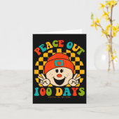 Out 100 Days Of School Teacher Student Eyes Happy  Karte (Gelbe Blume)