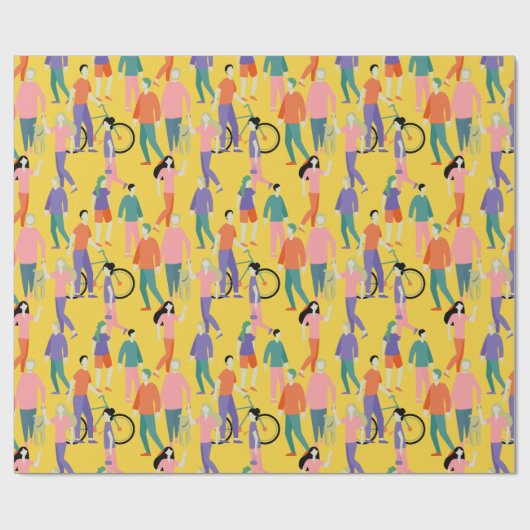 Out and About People Pattern Geschenkpapier (Flach)