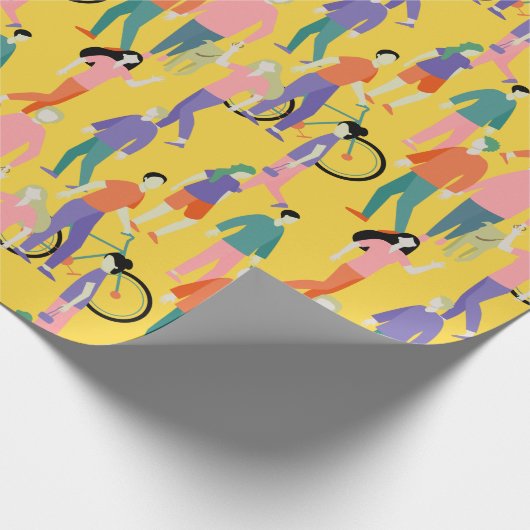 Out and About People Pattern Geschenkpapier (Ecke)