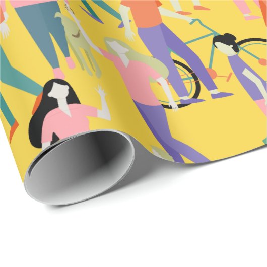 Out and About People Pattern Geschenkpapier (Rolleneckpunkt)