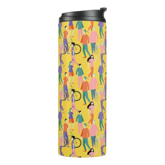 Out and About People Pattern Thermosbecher (Nach links gedreht)