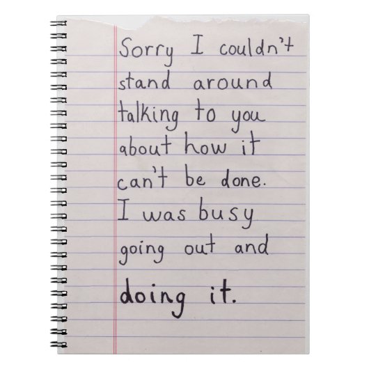 Out and Doing It Notebook Notizblock (Vorderseite)