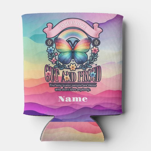 Out and Proud Gay Pride Party Dosenkühler (Rückseite)