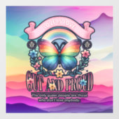 Out and Proud Gay Pride Party Fensteraufkleber (Blatt)