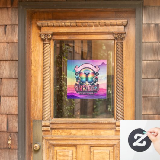 Out and Proud Gay Pride Party Fensteraufkleber (Haustür)