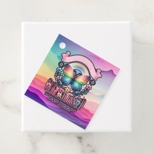 Out and Proud Gay Pride Party Geschenkanhänger (Beispiel)