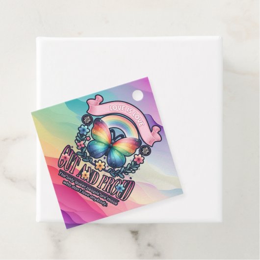 Out and Proud Gay Pride Party Geschenkanhänger (Beispiel)