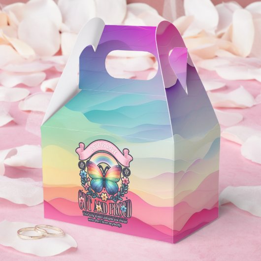 Out and Proud Gay Pride Party Geschenkschachtel (Hochzeit)