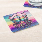 Out and Proud Gay Pride Party Rechteckiger Pappuntersetzer (angewinkelt)