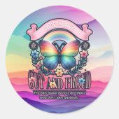 Out and Proud Gay Pride Party Runder Aufkleber (Vorderseite)