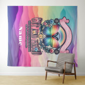 Out and Proud Gay Pride Party Wandteppich (Beispiel (Horizontal))