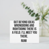 Out beyond ideas... Rumi Postkarte (Stehend Vorderseite)