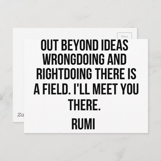 Out beyond ideas... Rumi Postkarte (Vorne/Hinten)