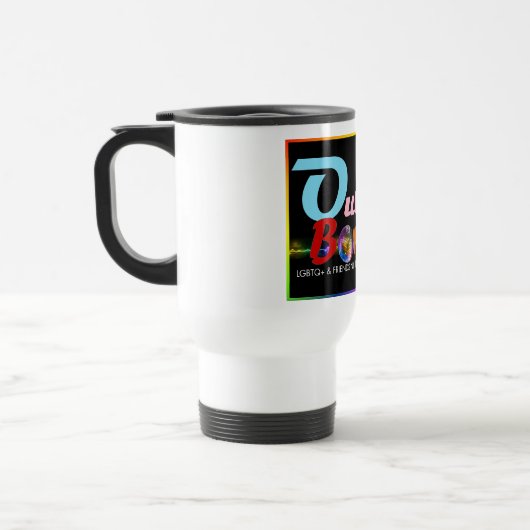 Out-Bowling-Logo-Tasse Reisebecher (Links)