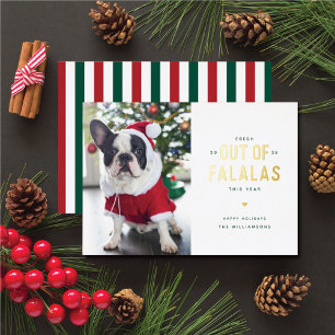 Out Falalas Funny Dog Foil Holiday Card Folien Feiertagskarte
