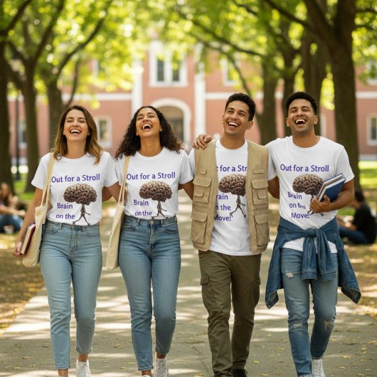 "Out for a Stroll, Brain on Move" T - Shirt