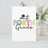 Out Forth Grade Abschluss Senior Summer Vacation Dankeskarte (Stehend Vorderseite)