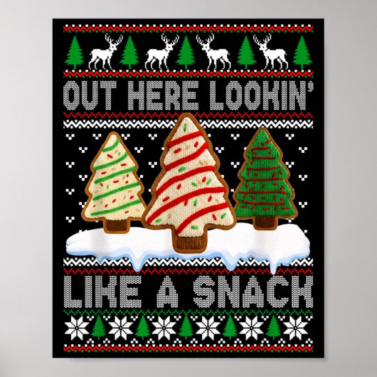 Out Here Lookin' Like A Snack Christmas Cakes Debb Poster (Vorne)