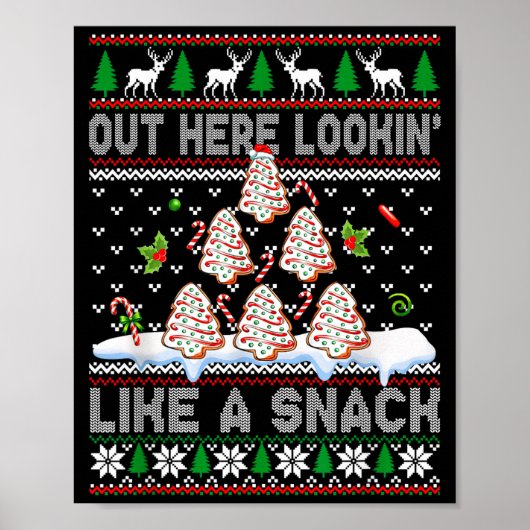 Out Here Lookin' Like A Snack Christmas Cakes Debb Poster (Vorne)