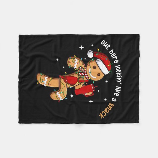Out Here Looking Like A Snack Funny Xmas Light Gin Fleecedecke (Vorderseite (Horizontal))