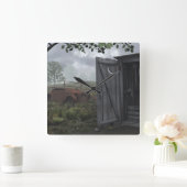 OUT HOUSE AND RUSTED CAR CLOCK QUADRATISCHE WANDUHR (Zuhause)