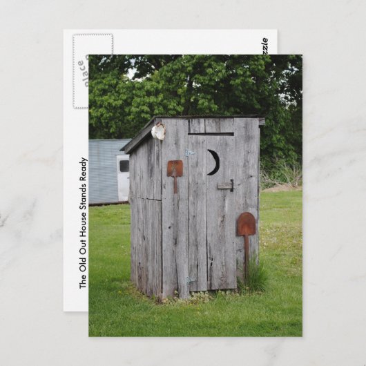 Out House steht bereit Postkarte (Vorne/Hinten)
