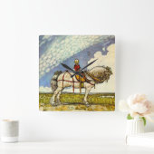 "Out In the Wide World" von John Bauer Quadratische Wanduhr (Zuhause)