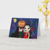 "OUT Kürbis-Königs Night" Gruß-Karte Karte (Gelbe Blume)