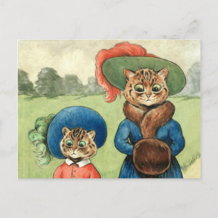 Out mit Tante von Louis Wain Postkarte
