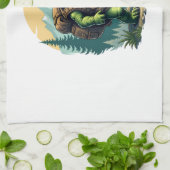 Out Of Breath Hiking Society Turtle T-Shirt Geschirrtuch (Gefaltet)