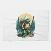 Out Of Breath Hiking Society Turtle T-Shirt Geschirrtuch (Horizontal)