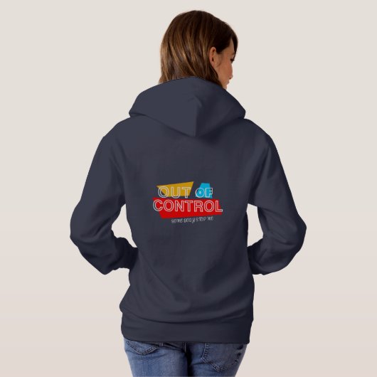 Out of Control – Bold Typography Statement Design Hoodie (Schwarz voll)