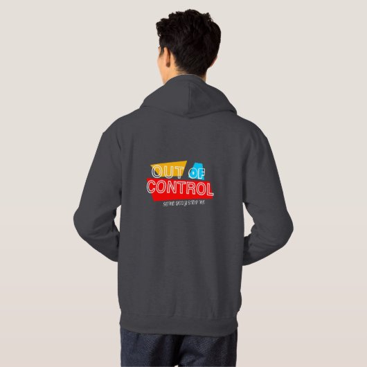 Out of Control – Bold Typography Statement Design Hoodie (Schwarz voll)