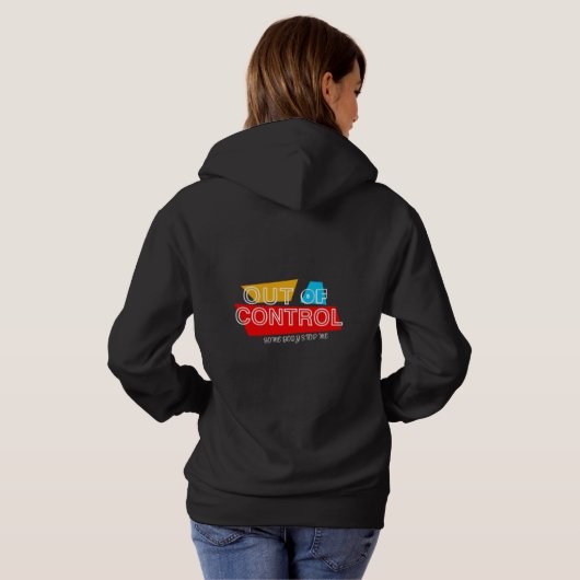 Out of Control – Bold Typography Statement Design Hoodie (Schwarz voll)