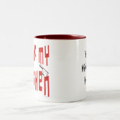 Out of My Kitchen Sprichwort Anpassbare Tasse (Mittel)