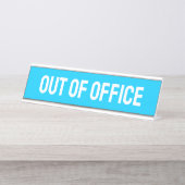 Out-of-Office Blue Schreibtischnamensplakette (Vorderseite )