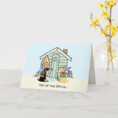 Out of Office Funny Dog Greeting Card Karte (Gelbe Blume)