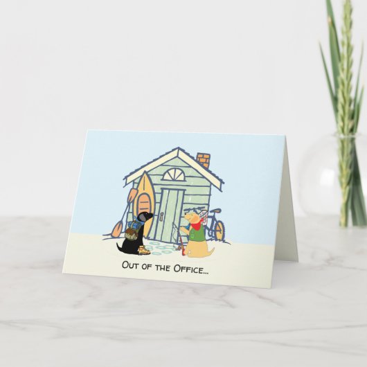 Out of Office Funny Dog Greeting Card Karte (Vorderseite)