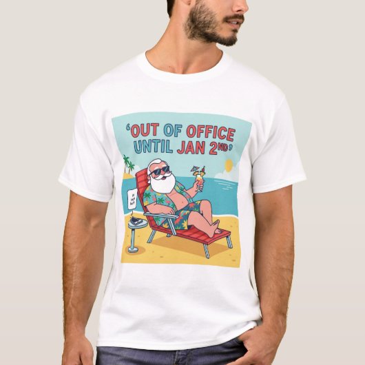 Out of Office – Santa’s Post-Holiday Vacation Tee (Vorderseite)