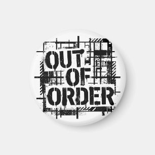 Out of Order Brutalist Industrial Typography Sweat Magnet