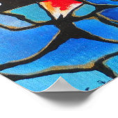 "Out of the Blue" Koi Fish Moderne Kunst Print Poster (Ecke)