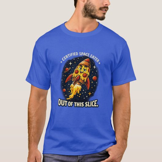 Out of This Slice T-Shirt – Funny Pizza Rocket Ret (Vorderseite)