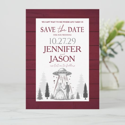 Out of this World Save The Date (Stehend Vorderseite)