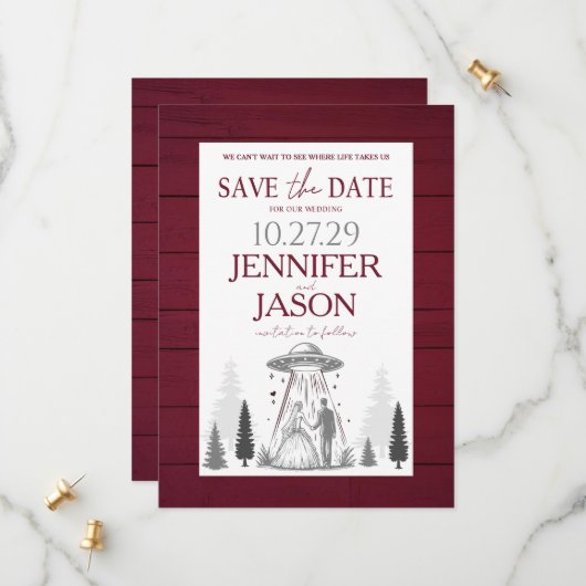 Out of this World Save The Date (Vorderseite/Rückseite Beispiel)