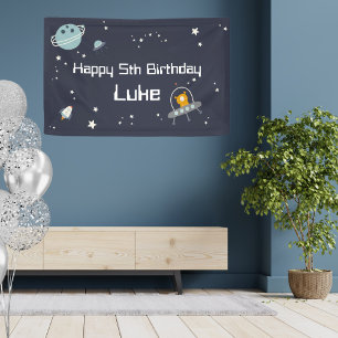 Out of This World Space Birthday Party Banner