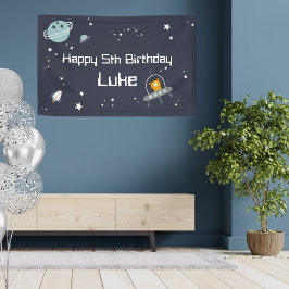 Out of This World Space Birthday Party Banner