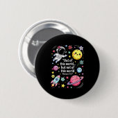 Out Of This World Spaceship Planet Galaxy Christia Button (Vorne & Hinten)