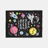Out Of This World Spaceship Planet Galaxy Christia Fleecedecke (Vorderseite (Horizontal))