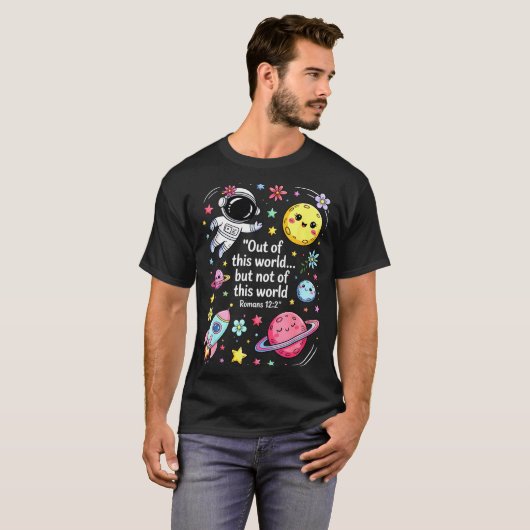 Out Of This World Spaceship Planet Galaxy Christia T-Shirt (Vorne ganz)